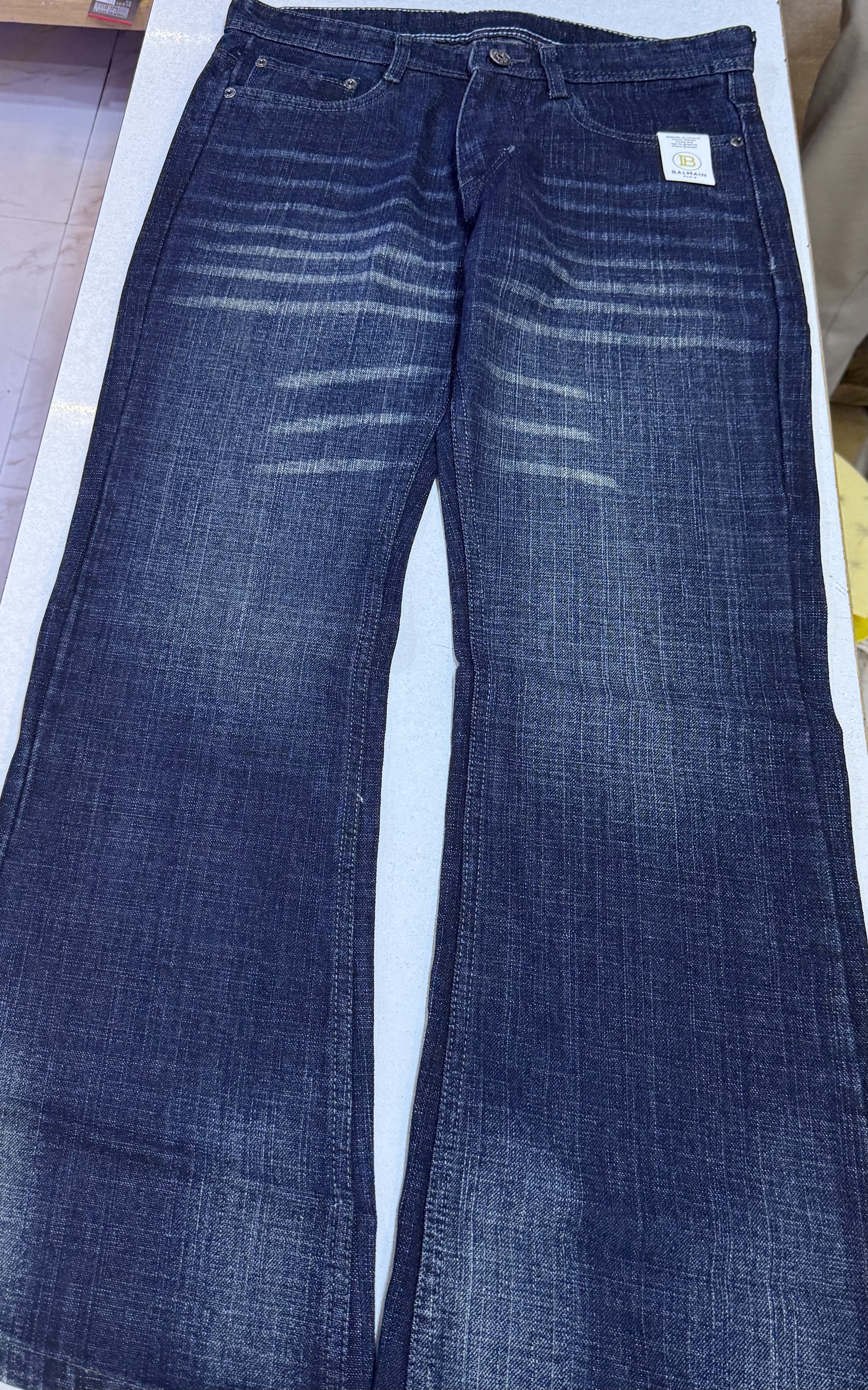 Blue color jeans white shade lines